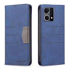Leather Case Stands Flip Cover Holder B01F for Oppo F21 Pro 4G Blue