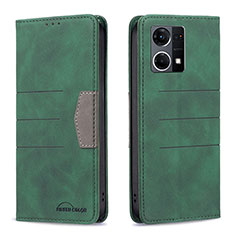 Leather Case Stands Flip Cover Holder B01F for Oppo F21 Pro 4G Green