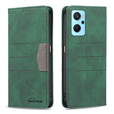 Leather Case Stands Flip Cover Holder B01F for Oppo K10 4G Green