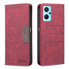 Leather Case Stands Flip Cover Holder B01F for Oppo K10 4G Red