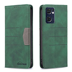 Leather Case Stands Flip Cover Holder B01F for Oppo Reno7 5G Green