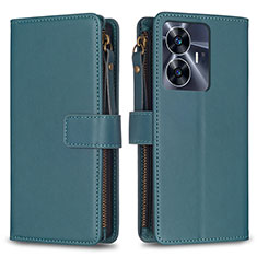 Leather Case Stands Flip Cover Holder B01F for Realme C55 Green