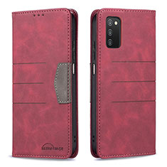 Leather Case Stands Flip Cover Holder B01F for Samsung Galaxy A03s Red