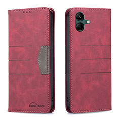 Leather Case Stands Flip Cover Holder B01F for Samsung Galaxy A04 4G Red