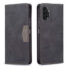 Leather Case Stands Flip Cover Holder B01F for Samsung Galaxy A13 4G Black