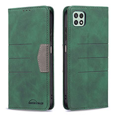 Leather Case Stands Flip Cover Holder B01F for Samsung Galaxy A22s 5G Green