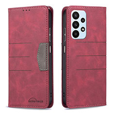 Leather Case Stands Flip Cover Holder B01F for Samsung Galaxy A23 4G Red