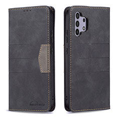 Leather Case Stands Flip Cover Holder B01F for Samsung Galaxy A32 5G Black