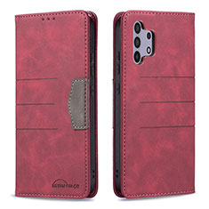 Leather Case Stands Flip Cover Holder B01F for Samsung Galaxy A32 5G Red