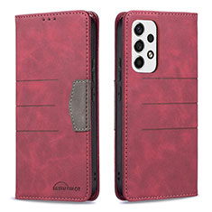 Leather Case Stands Flip Cover Holder B01F for Samsung Galaxy A53 5G Red