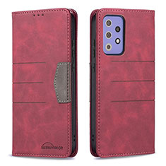 Leather Case Stands Flip Cover Holder B01F for Samsung Galaxy A72 4G Red
