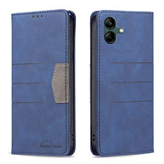 Leather Case Stands Flip Cover Holder B01F for Samsung Galaxy M04 Blue