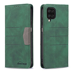 Leather Case Stands Flip Cover Holder B01F for Samsung Galaxy M12 Green