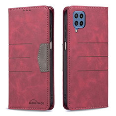 Leather Case Stands Flip Cover Holder B01F for Samsung Galaxy M32 4G Red