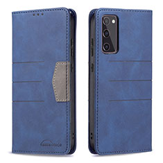 Leather Case Stands Flip Cover Holder B01F for Samsung Galaxy S20 Lite 5G Blue