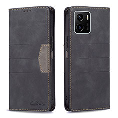 Leather Case Stands Flip Cover Holder B01F for Vivo Y01 Black