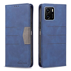 Leather Case Stands Flip Cover Holder B01F for Vivo Y01 Blue