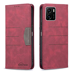 Leather Case Stands Flip Cover Holder B01F for Vivo Y01A Red