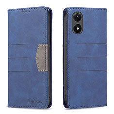 Leather Case Stands Flip Cover Holder B01F for Vivo Y02S Blue