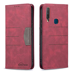 Leather Case Stands Flip Cover Holder B01F for Vivo Y11 Red