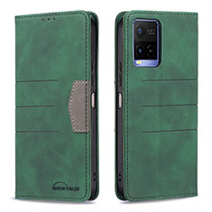 Leather Case Stands Flip Cover Holder B01F for Vivo Y21G Green