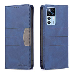 Leather Case Stands Flip Cover Holder B01F for Xiaomi Redmi K50 Ultra 5G Blue