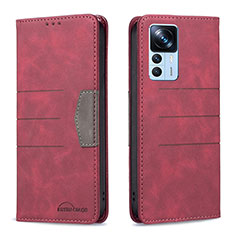 Leather Case Stands Flip Cover Holder B01F for Xiaomi Redmi K50 Ultra 5G Red