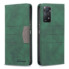 Leather Case Stands Flip Cover Holder B01F for Xiaomi Redmi Note 11 Pro 4G Green