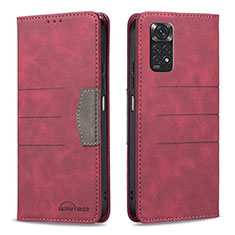 Leather Case Stands Flip Cover Holder B01F for Xiaomi Redmi Note 11S 4G Red