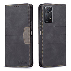 Leather Case Stands Flip Cover Holder B01F for Xiaomi Redmi Note 12 Pro 4G Black