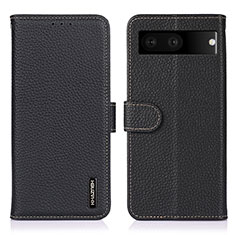 Leather Case Stands Flip Cover Holder B01H for Google Pixel 7 5G Black