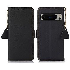 Leather Case Stands Flip Cover Holder B01H for Google Pixel 8 Pro 5G Black