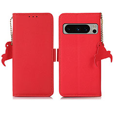 Leather Case Stands Flip Cover Holder B01H for Google Pixel 8 Pro 5G Red