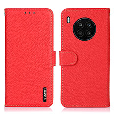 Leather Case Stands Flip Cover Holder B01H for Huawei Honor 50 Lite Red