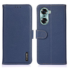 Leather Case Stands Flip Cover Holder B01H for Huawei Honor 60 5G Blue