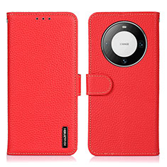 Leather Case Stands Flip Cover Holder B01H for Huawei Mate 60 Pro+ Plus Red