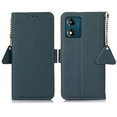 Leather Case Stands Flip Cover Holder B01H for Motorola Moto E13 Green