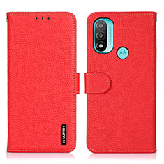 Leather Case Stands Flip Cover Holder B01H for Motorola Moto E20 Red