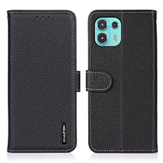 Leather Case Stands Flip Cover Holder B01H for Motorola Moto Edge 20 Lite 5G Black