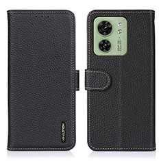 Leather Case Stands Flip Cover Holder B01H for Motorola Moto Edge (2023) 5G Black
