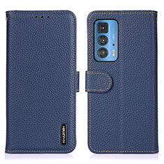 Leather Case Stands Flip Cover Holder B01H for Motorola Moto Edge S Pro 5G Blue