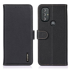 Leather Case Stands Flip Cover Holder B01H for Motorola Moto G Power (2022) Black