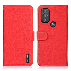 Leather Case Stands Flip Cover Holder B01H for Motorola Moto G Power (2022) Red