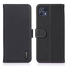 Leather Case Stands Flip Cover Holder B01H for Motorola Moto G50 5G Black