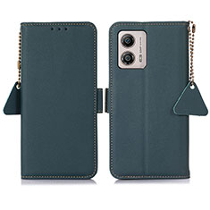 Leather Case Stands Flip Cover Holder B01H for Motorola Moto G53 5G Green