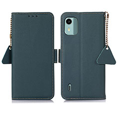 Leather Case Stands Flip Cover Holder B01H for Nokia C12 Pro Green