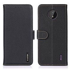 Leather Case Stands Flip Cover Holder B01H for Nokia C20 Black