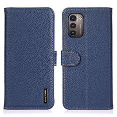 Leather Case Stands Flip Cover Holder B01H for Nokia G21 Blue