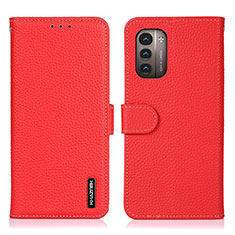 Leather Case Stands Flip Cover Holder B01H for Nokia G21 Red