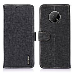 Leather Case Stands Flip Cover Holder B01H for Nokia G300 5G Black